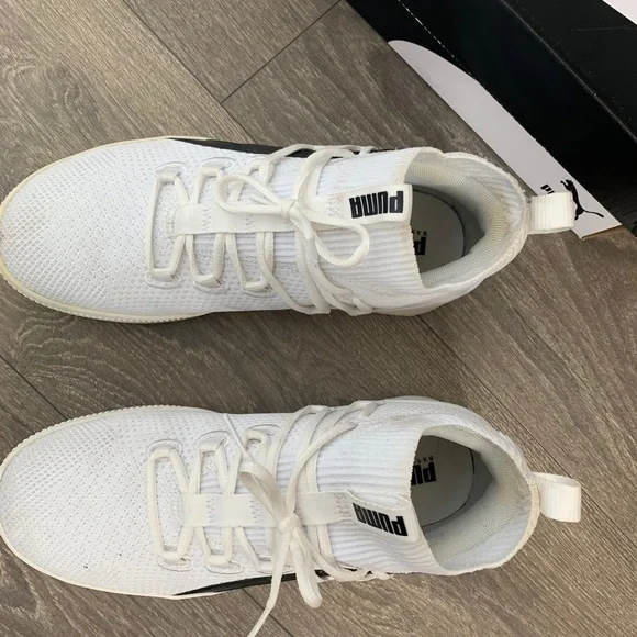 Puma Clyde Court GW Jr Running Shoes Knit Sneakers White Black Size 6.5 - Picture 9 of 14